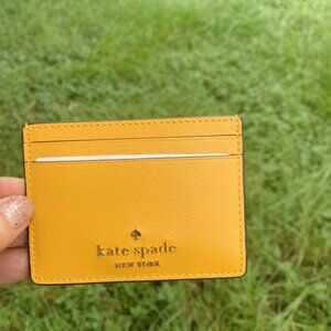 Kate Spade Madison Saffiano Leather Cardholder,Daffodil New with dust bag